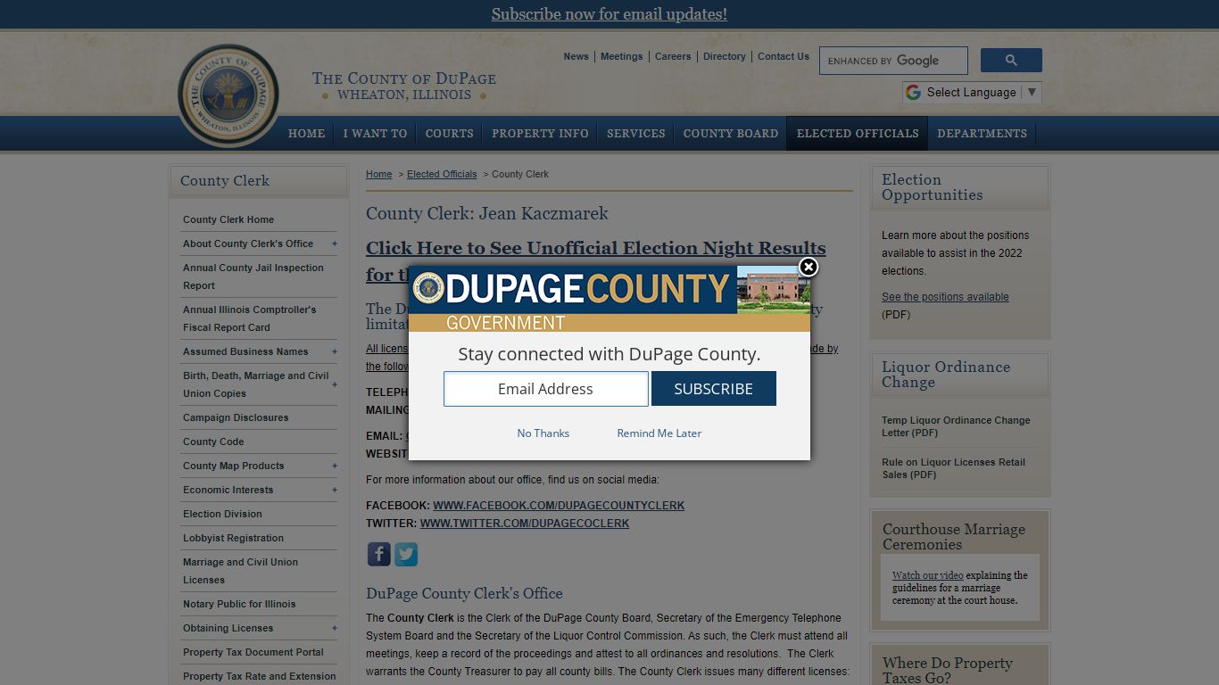 DuPage County IL – County Clerk Home